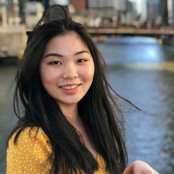 Eva Liu (pictured) was visiting the Germany tourist hotspot from Naperville, Illinois.