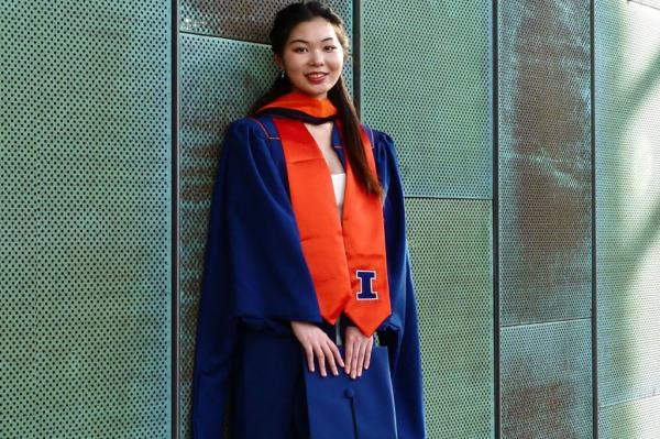 Eva Liu (pictured) was visiting the Germany tourist hotspot from Naperville, Illinois.