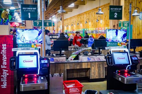 Beaver allegedly stole the mo<em></em>ney from the newly installed self checkout kiosks similar- to the o<em></em>nes pictured here at Stew Leonard's in Paramus, NJ.