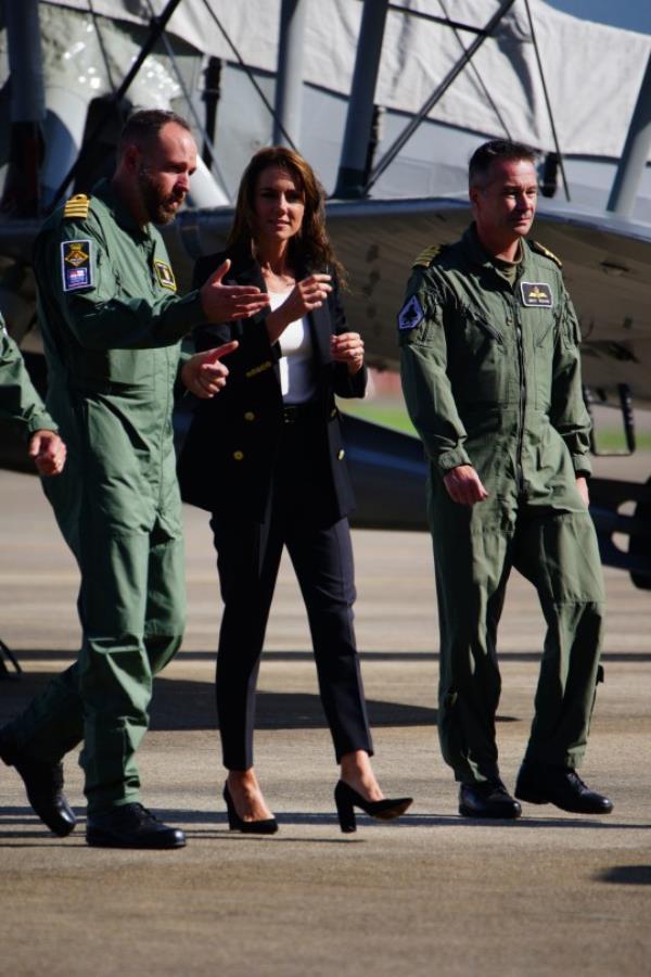 The Princess of Wales during a visit Royal Naval Air Station (RNAS) Yeovilton, near Yeovil in Somerset, one of the Royal Navy's two principal air stations and one of the busiest military airfields in the UK. Picture date: Mo<em></em>nday September 18, 2023. PA Photo. See PA story ROYAL Kate . Photo credit should read: Ben Birchall/PA Wire