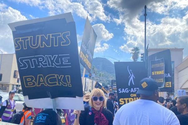 Stunt workers on strike