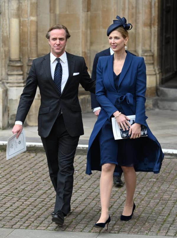 Lady Gabriella Windsor and Mr Thomas Kingston on their wedding day at St George's Chapel, Windsor Castle, with members of the Royal Family.