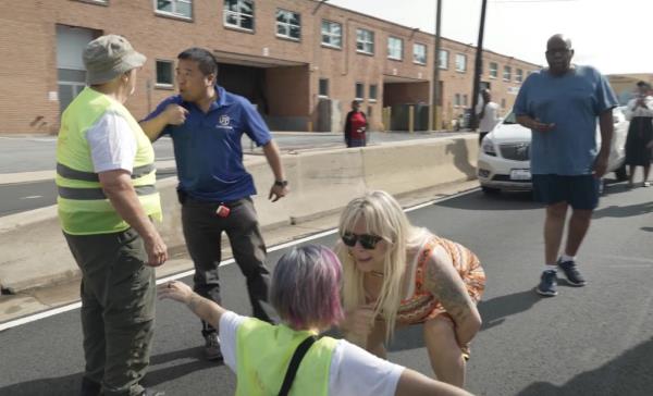 Furious drivers trapped by the protests yelled in the faces of demo<em></em>nstrators that they had to get to work to feed their kids