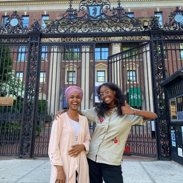 Isra Hirsi pictured with mom, Rep. Ilhan Omar (D-Minn.)