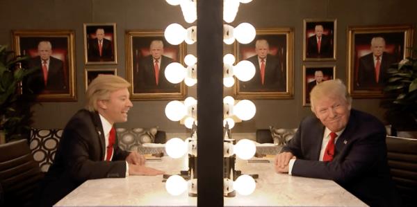 The dressing room mirror in both sketches on the NBC shows looked very similar.