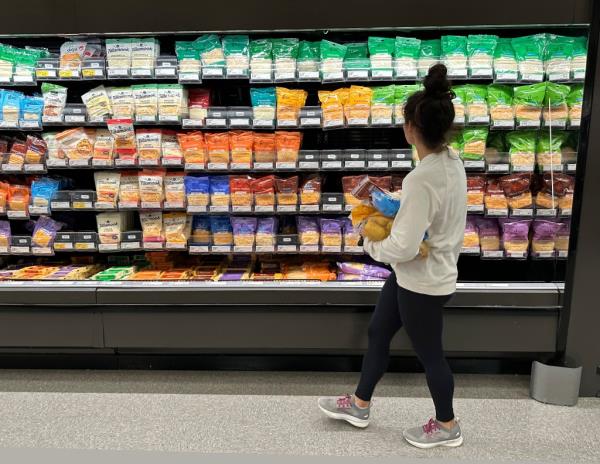 Shopper at supermarket
