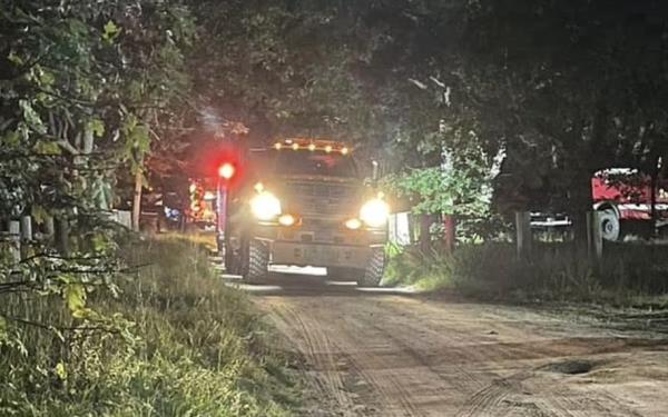 A truck from the rescue operation. The search was mounted from the Obama's estate after the emergency was reported