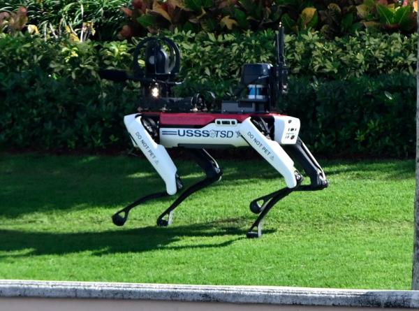 Spot, the Boston Dynamics robot dog, patrolling Mar-a-Lago premises