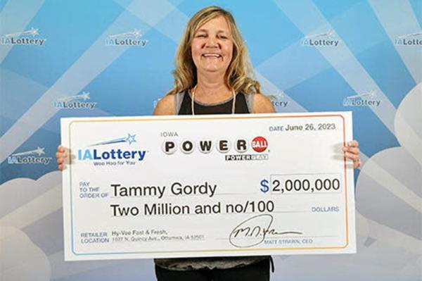 Gordon won $2 million from the Powerball lottery on Monday. 