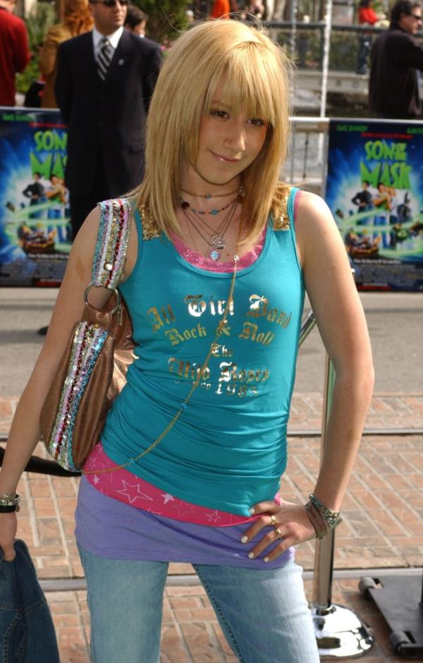 Ashley Tisdale wearing multiple tank tops