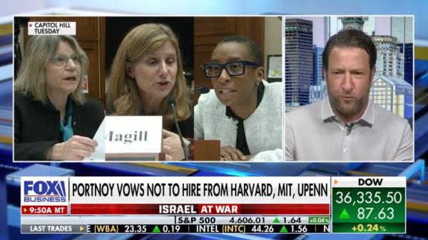 Dave Portnoy told Fox Business on Tuesday that Harvard, MIT and UPenn's respective presidents 