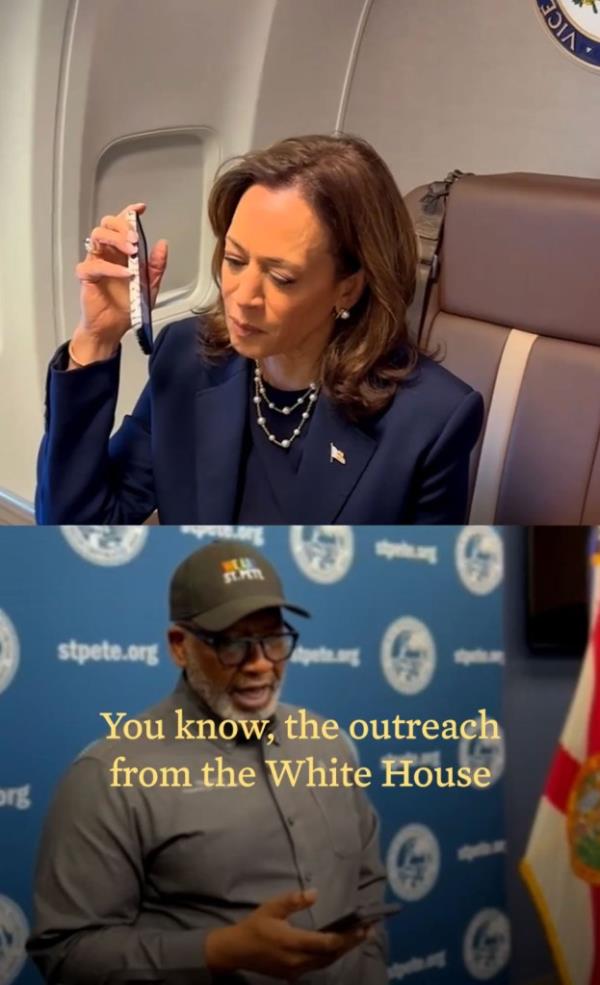 Vice President Kamala Harris tweeted edited footage of her co<em></em>nversation with the mayor of St. Petersburg, Fla.