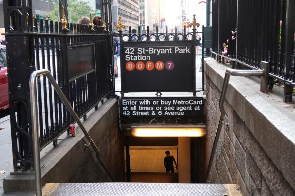 NEW YORK, NY - SEPTEMBER 3: A man enters the 42nd Street-Bryant Park Subway station on 6th Avenue on September 3, 2018 in New York City. 