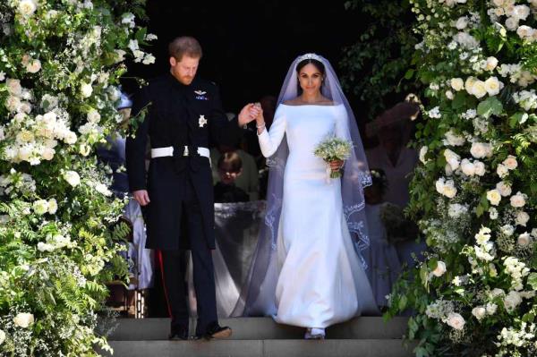Prince Harry and Meghan Markle at their wedding