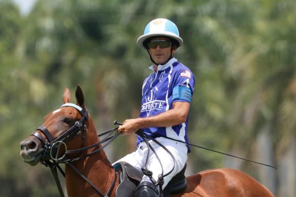 Adolfo Cambiaso rides during a break in action against Pilot during the US Open Polo Champio<em></em>nship Semifinal on April 19, 2023 at the Natio<em></em>nal Polo Center in Wellington, Fla. 