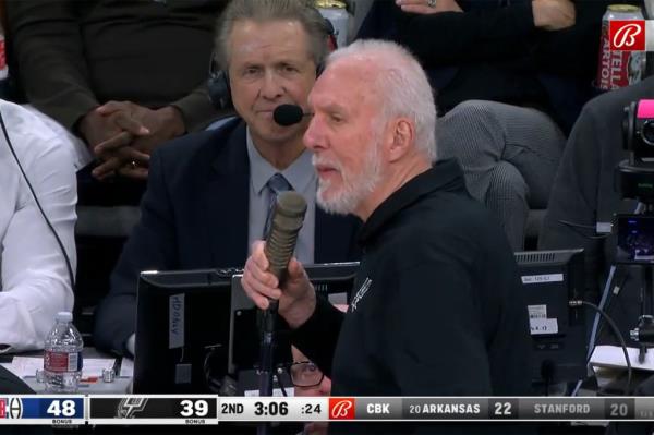Gregg Popovich grabbed the microphone and told the San Anto<em></em>nio crowd to 