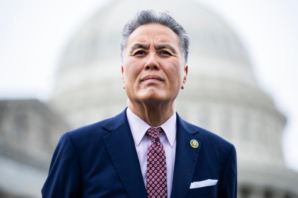 Rep. Mark Takano, D-Calif., attending a news co<em></em>nference with the Co<em></em>ngressional Equality Caucus advocating for safer, more inclusive learning enviro<em></em>nments for LGBTQI+ students