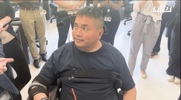 A man in a wheelchair
