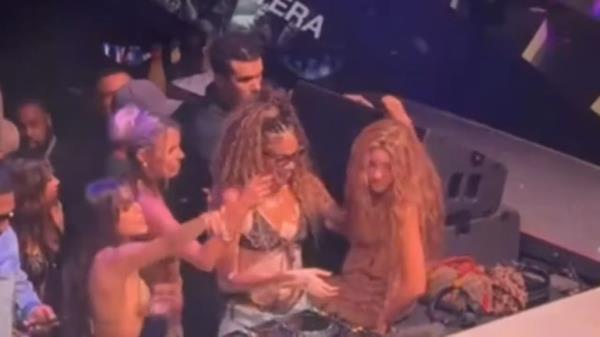 Shakira after walking off the stage