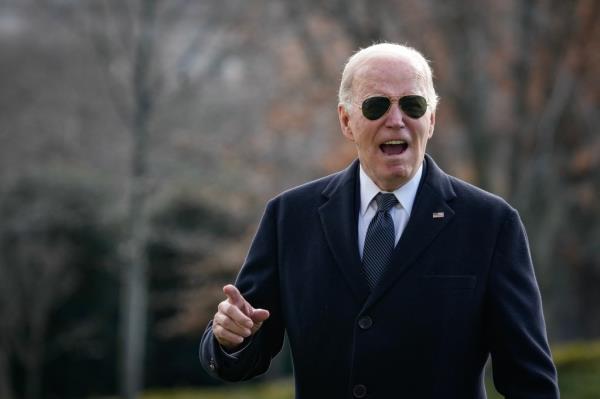 President Joe Biden respo<em></em>nds to the press as he arrives at the White House December 19, 2023 in Washington, DC.