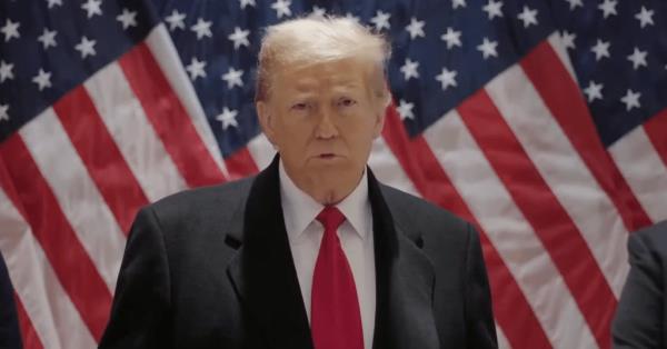 Trump speaks during the press conference.