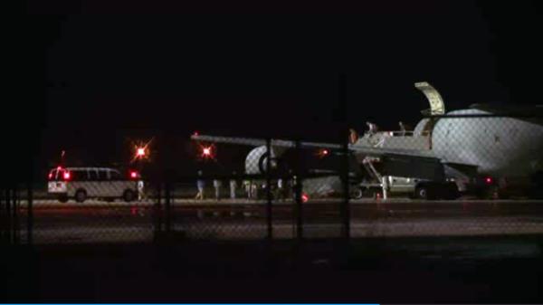 In this image from video people are greeted on arrival at Lackland Air Force ba<em></em>se in San Anto<em></em>nio Texas early Friday morning June 13, 2014