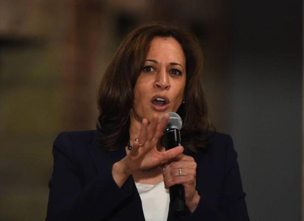 Presidential candidate Kamala Harris speaks at The Unio<em></em>n in Carson City on April 2, 2019.