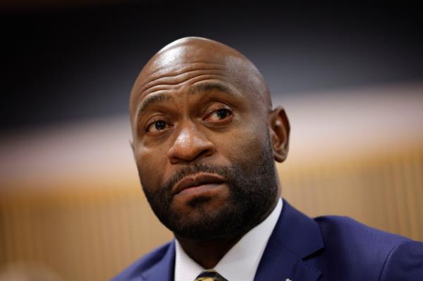 Special prosecutor Nathan Wade sitting in court during a hearing in Atlanta on March 1, 2024
