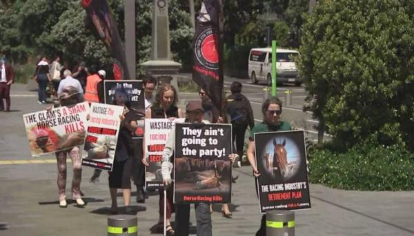 奥克兰抗议者抨击宣传墨尔本杯的餐馆