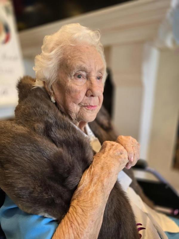 During her speech, Mrs Smoker said she hoped guests would also see their 100th birthday. 