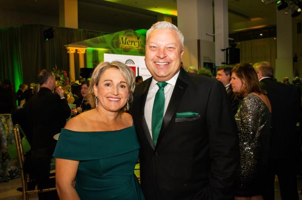 From left - Annemarie Joerres, Belcara Health registered dietitian, and Dan Joerres, WBAL-TV president/general manager, at the Mercy Medical Center 150th Anniversary Gratitude Gala. (Sloane Brown)