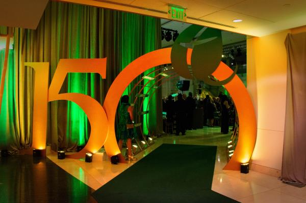 Guests entered the Bunting Center - redone as a glamorous party venue - via the main hospital at the Mercy Medical Center 150th Anniversary Gratitude Gala. (Sloane Brown)