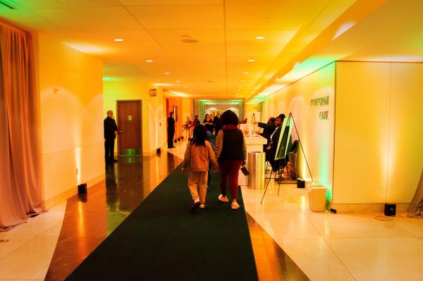 Although the hospital's Bunting Center hosted the Mercy Medical Center 150th Anniversary Gratitude Gala, it was business as usual at the rest of the hospital down the other direction of the corridor. (Sloane Brown)