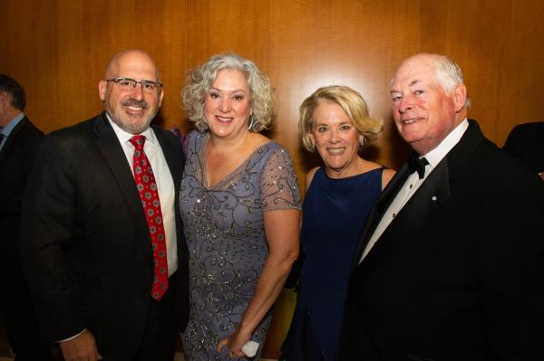 From left - Augie Chiasera, M&T Bank executive vice president, Melissa Chiasera, Pro Bono Resource Center of Maryland managing attorney, Anna Smith, retired M&T Bank senior vice president, and Beetle Smith, MacKenzie Real Estate senior vice president, at the Mercy Medical Center 150th Anniversary Gratitude Gala. (Sloane Brown)