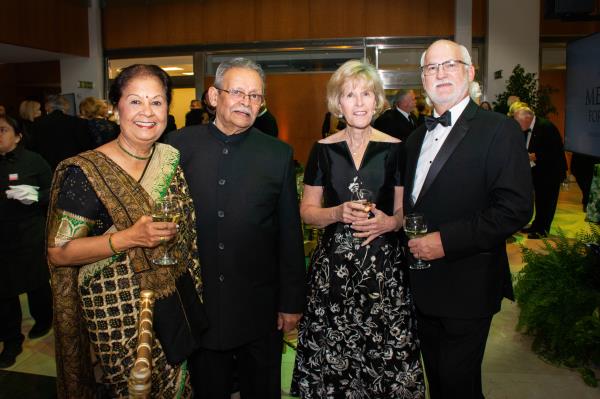 From left - Dr. Pratima Bose, retired MHS internist, Dr. P.K. Bose, retired MHS surgeon, Dr. Lauren Schnaper, GBMC breast cancer surgeon, and Dr. James Carlton, MHS hand surgeon/board member, at the Mercy Medical Center 150th Anniversary Gratitude Gala. (Sloane Brown)