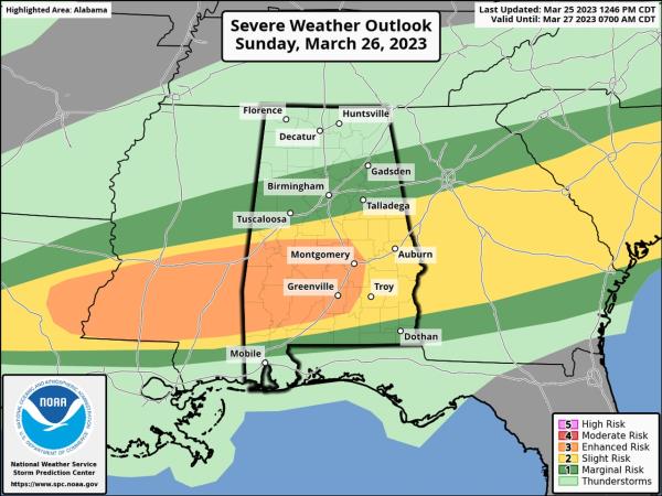 Sunday severe weather outlook