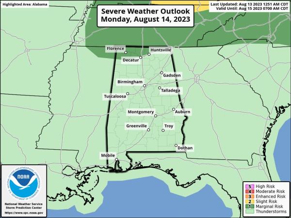 Mo<em></em>nday severe outlook