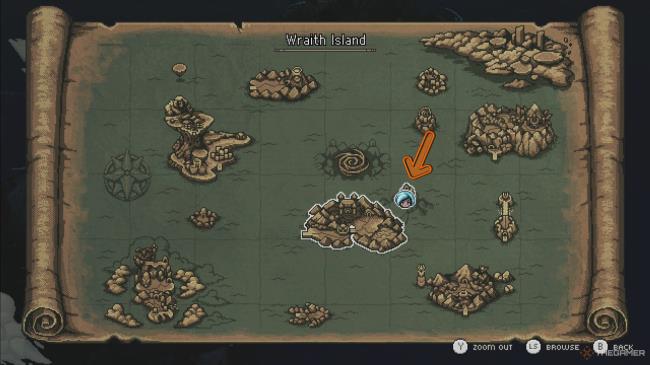 Sea Of Stars: Map showing location of the island wher<em></em>e Romaya's Secret Passage is