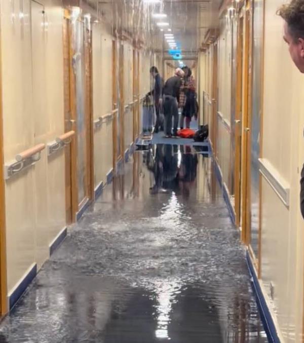 Staff were cleaning up the spillage. Credit: TikTok / dawn7877